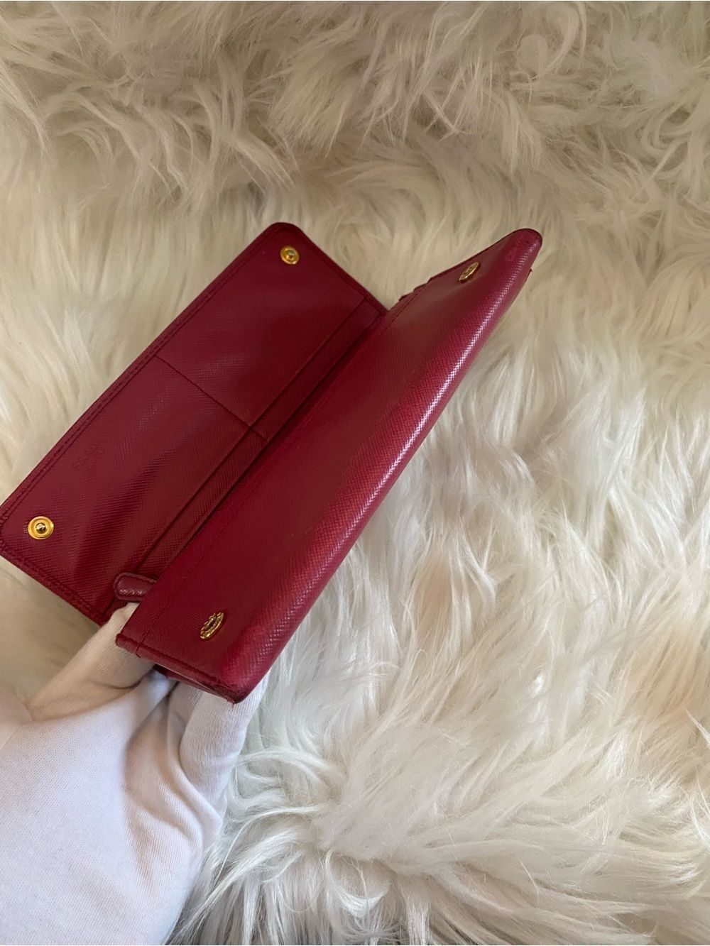 🛍️ Prada Authentic Pink Saffiano Leather Long Wallet/WOC - Picture 11 of 16